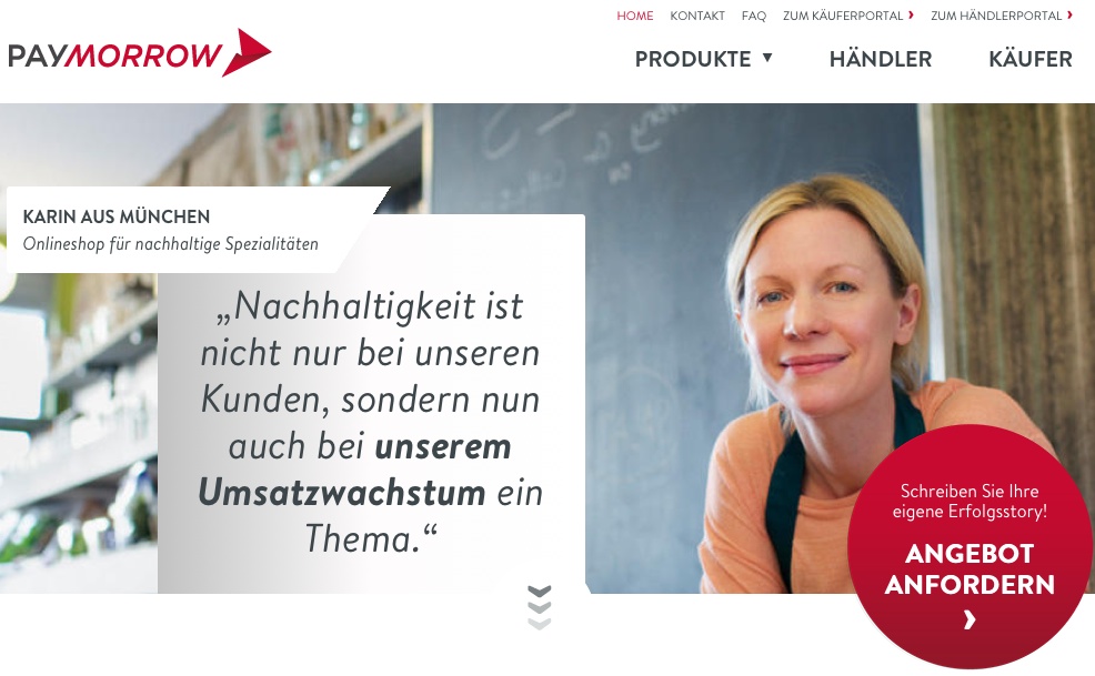 Paymorrow, Experte für abgesicherten Rechnungskauf und SEPA Lastschrift Paymorrow, Experte für abgesicherten Rechnungskauf und SEPA Lastschrift